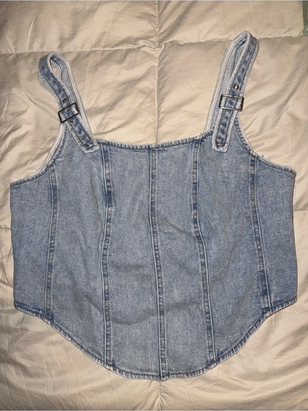 wild fable Light Blue Denim Corset-Style Top